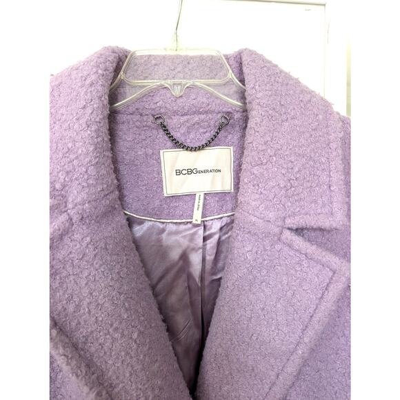 BCBGeneration Womens Double-Breasted Boucle Walker Coat Purple Iris Size XL - Picture 3 of 9